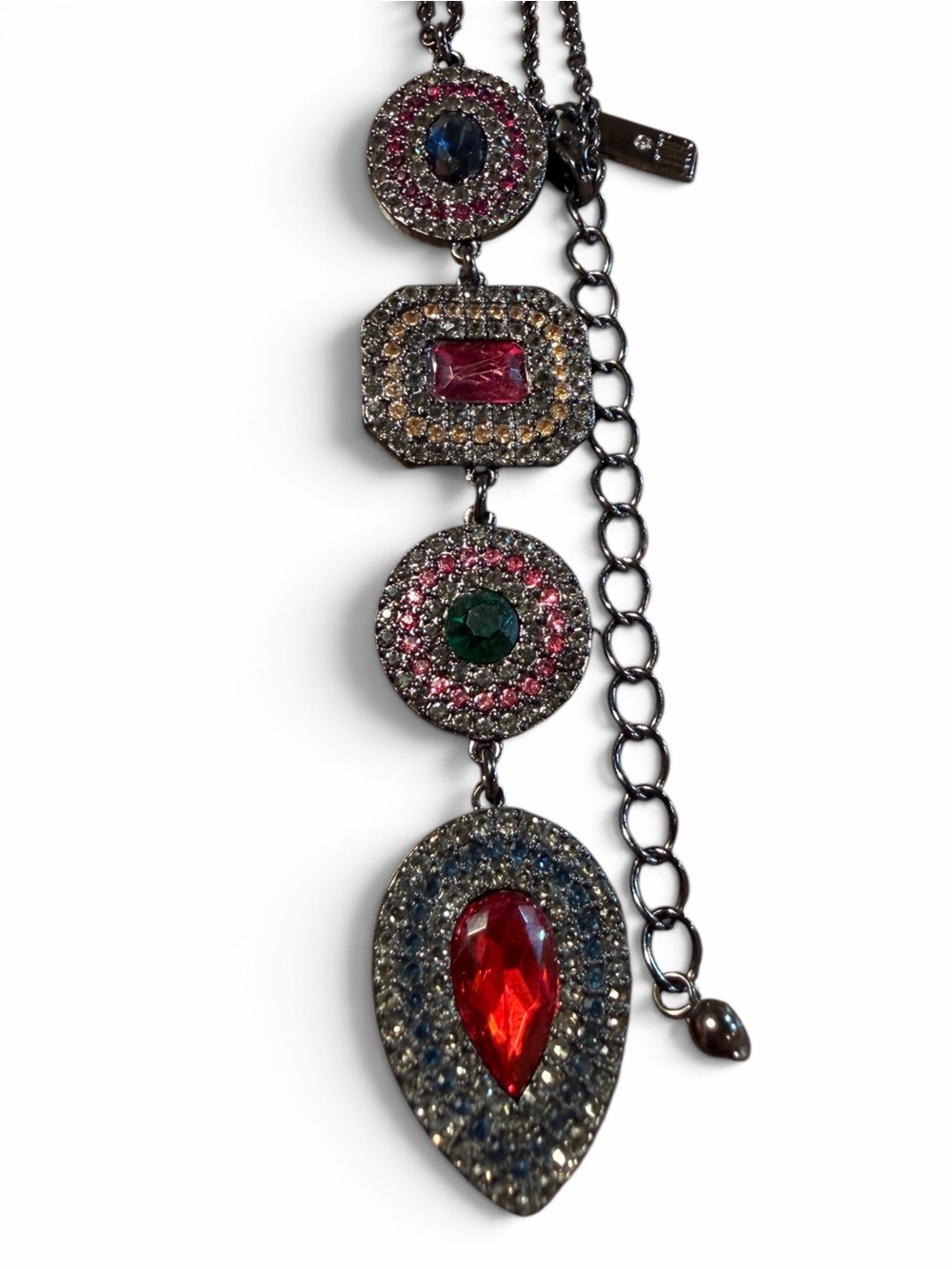 INC Multicolor Rhinestone Statement Necklace - Picture 2 of 3